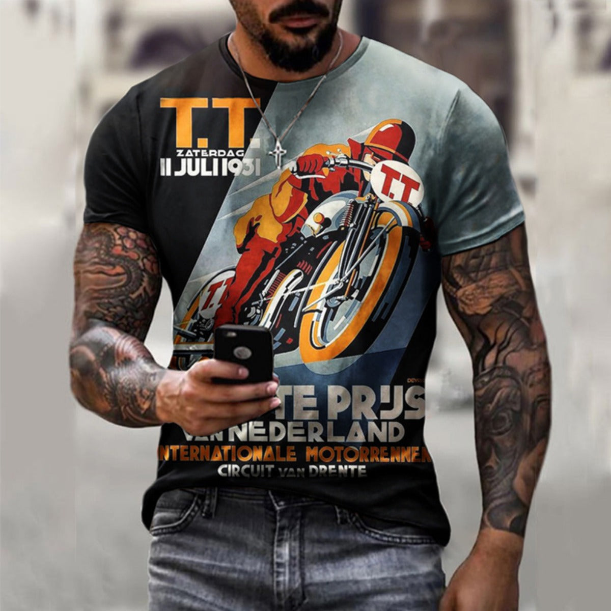 R&B | Bedrucktes loses Pullover-T-Shirt