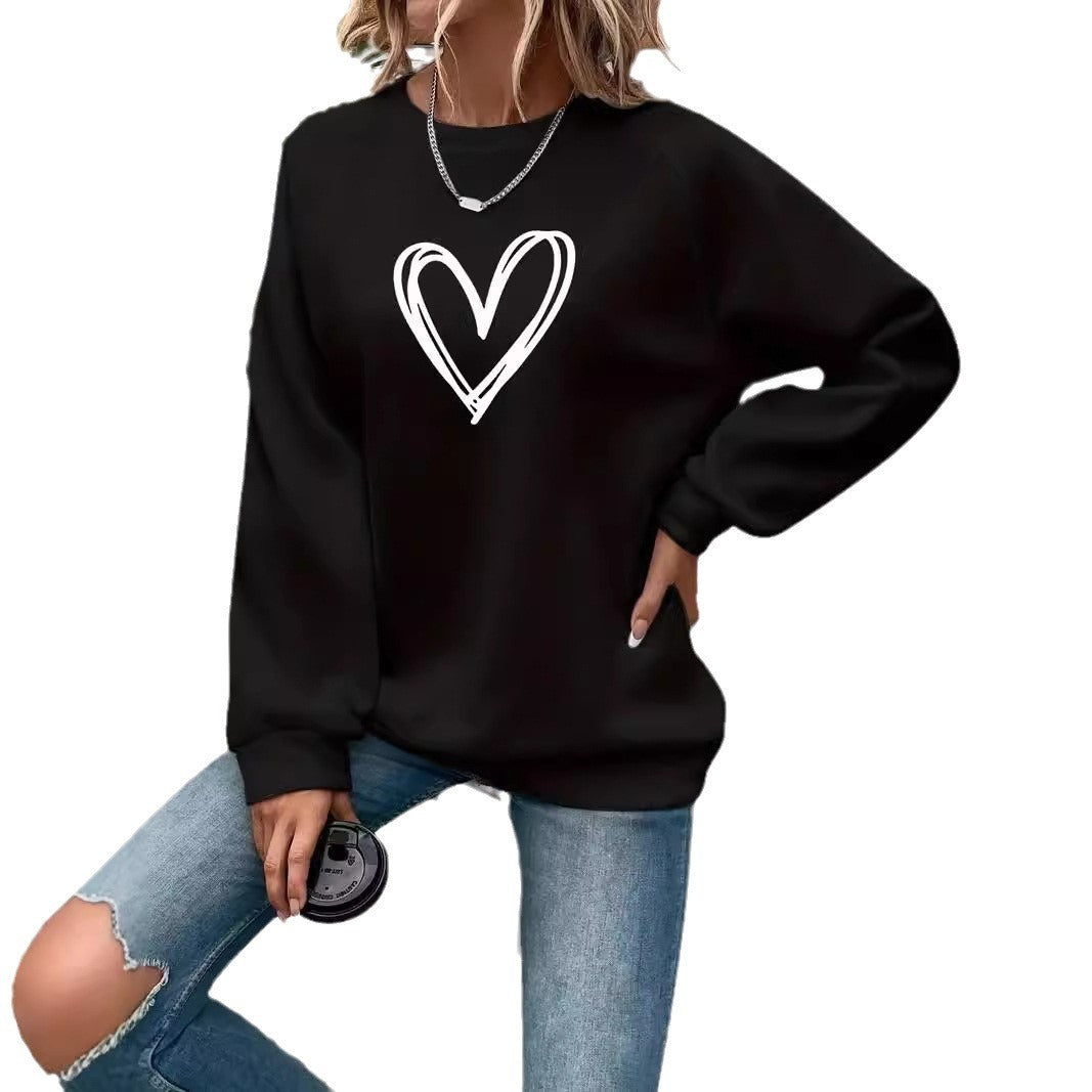 R&B | Print Rundhals-Langarmsweatshirt