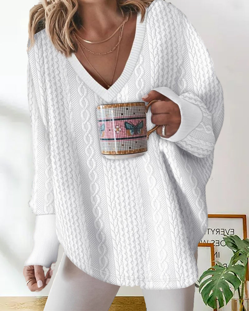 R&B | Sweatshirt mit V-Ausschnitt