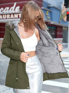 R&B | Winterjacke für Damen - warm mit Pelzkragen