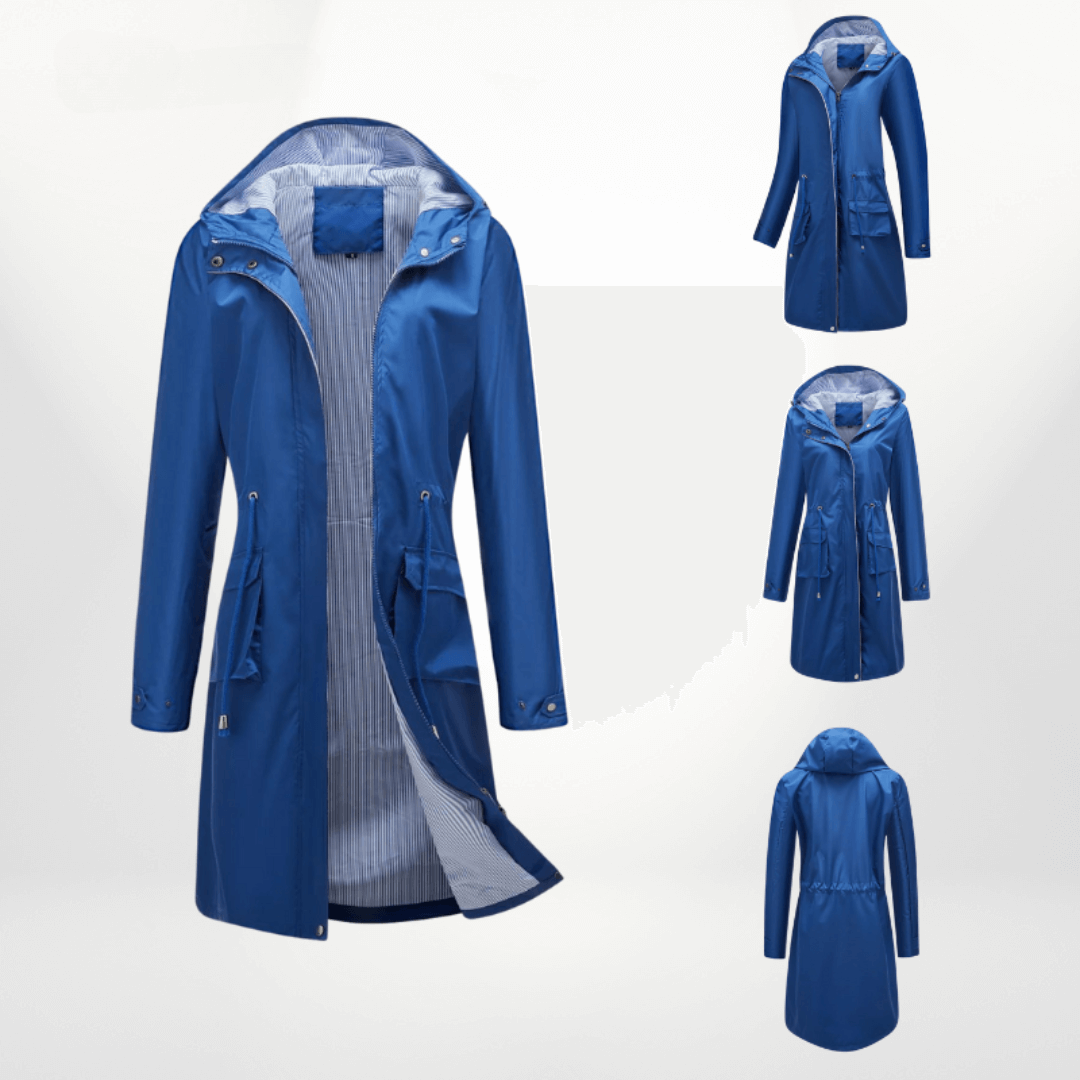 R&B | Damen wasserdichter Über-Knie-Trenchcoat