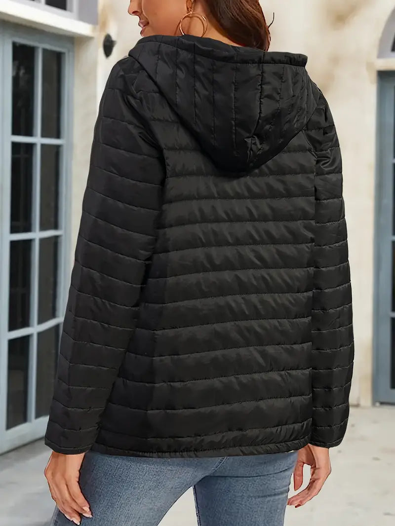 R&B | Hüftlange Kapuzen-Licht-Steppjacke