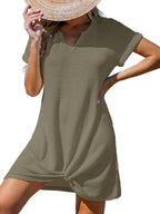 R&B | Blusenkleid mit V-Ausschnitt und Knick