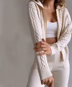 R&B | Zweiteiliges Set mit Cardigan und casual Jacquard-Strickpullover