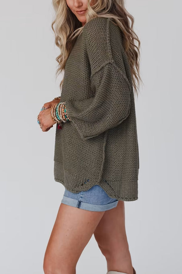 R&B | Strickpullover mit Rundhalsausschnitt für täglichen Komfort
