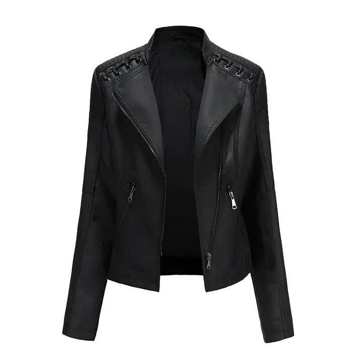 R&B | Pudriges Lederjacke mit Reißverschluss