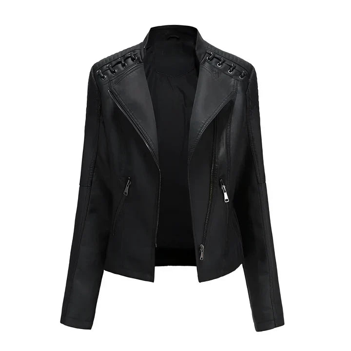 R&B | Pudriges Lederjacke mit Reißverschluss