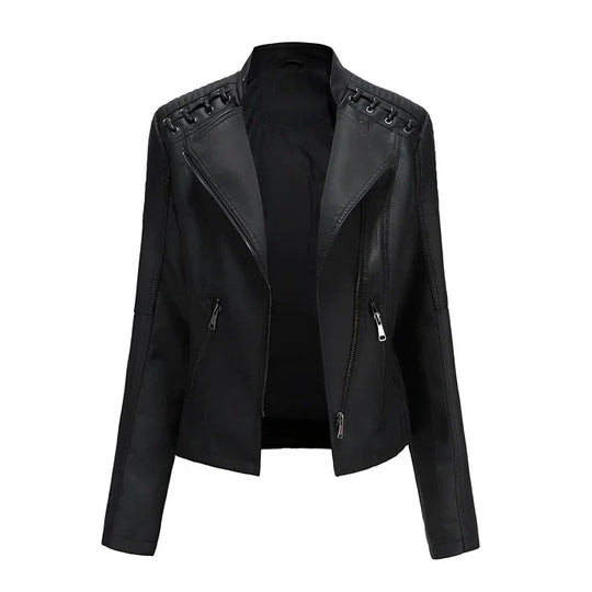 R&B | Pudriges Lederjacke mit Reißverschluss
