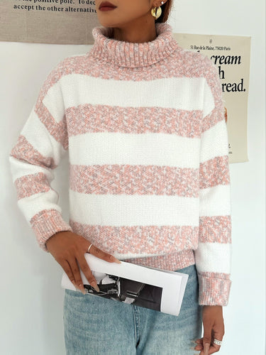 R&B | Strickpullover mit Rollkragen Acrylmischung Gestreiftes Muster