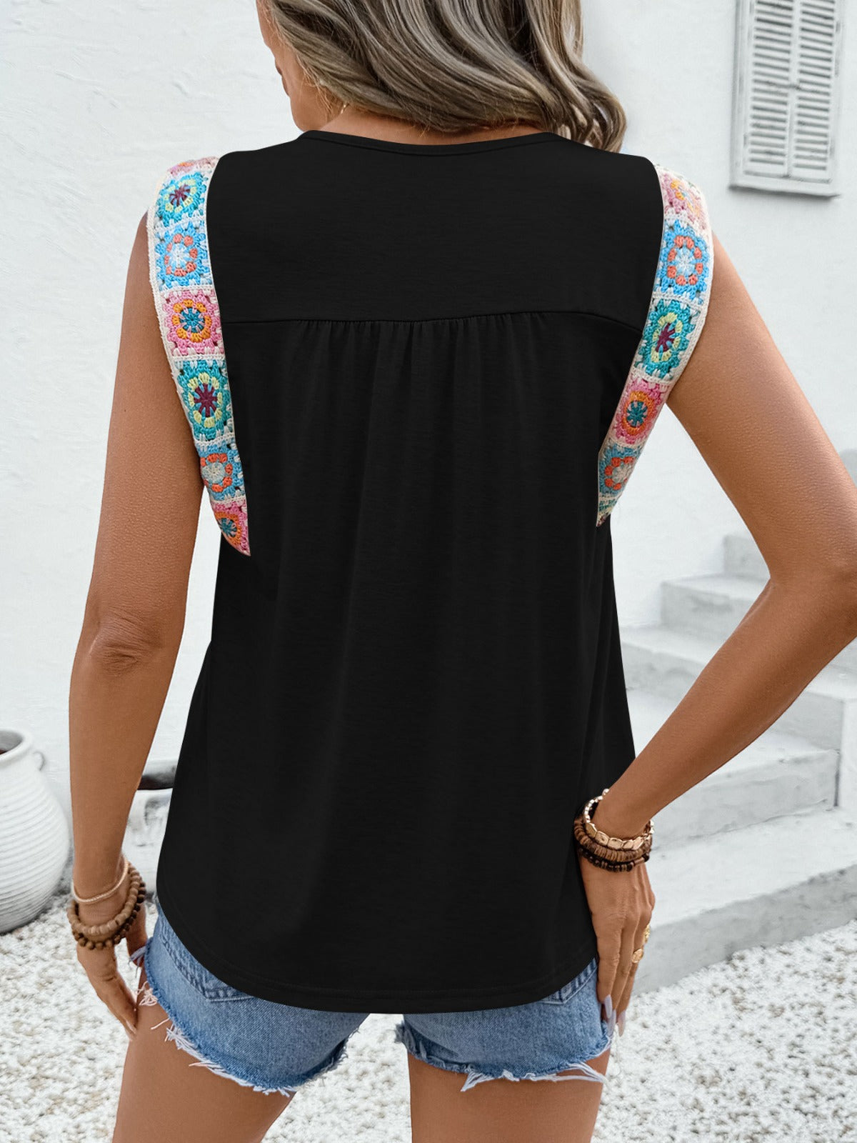 R&B | Ethnisches T-Shirt mit Rundhalsausschnitt