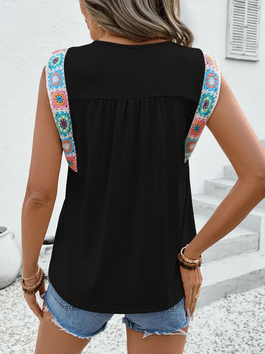 R&B | Ethnisches T-Shirt mit Rundhalsausschnitt