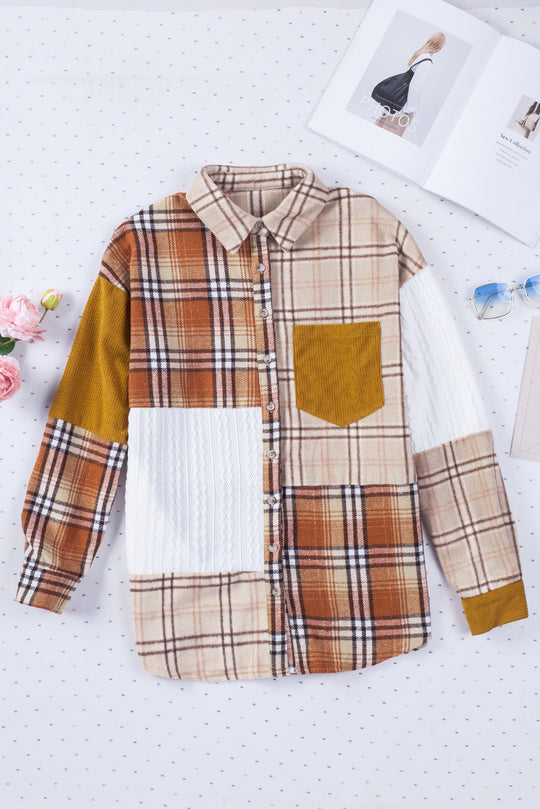 R&B | Gitterhemde mit Patchwork-details Baumwollmischung Perfekt für Layering