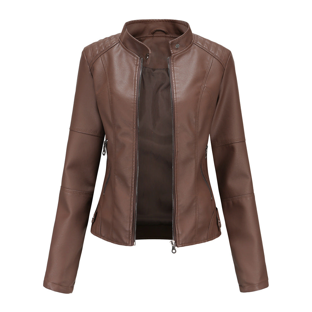 Biker-jacke mit Stehkragen