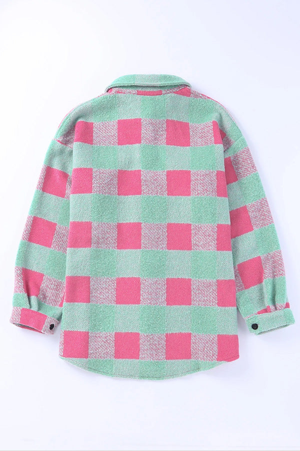 R&B | Karo Farbblock Freizeit Übergroße Jacke