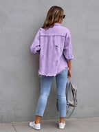 R&B | Distressed Drop Shoulder Denimjacke