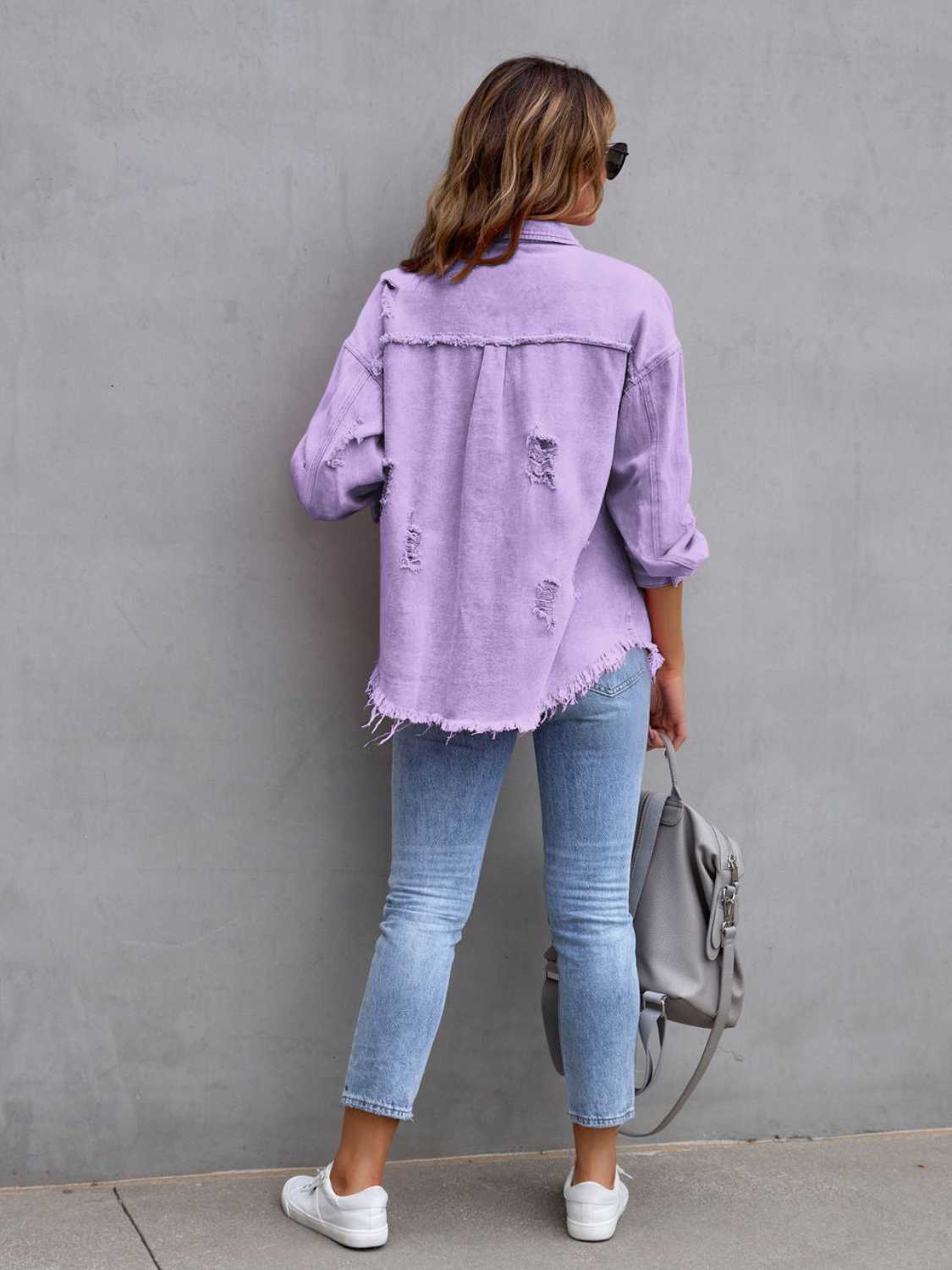 R&B | Distressed Drop Shoulder Denimjacke