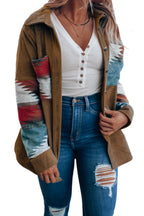 Cordjacke Mit Aztekenmuster