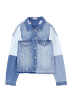 R&B | Denimjacke mit Patchwork und Fransigem Saum Herbst Frauen