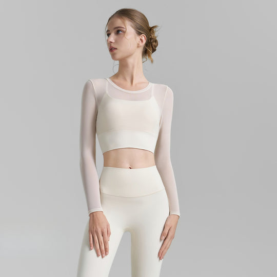 R&B | Fake zwei sexy Mesh-Yoga-Kleidung