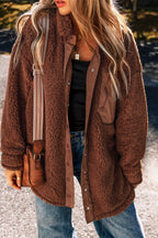 R&B | Oversized Teddyjacke Polyester Warm und Bequem