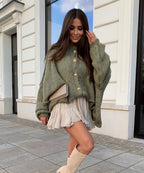R&B | Gemütlicher, Übergrößen-Cardigan In Weichem Khaki