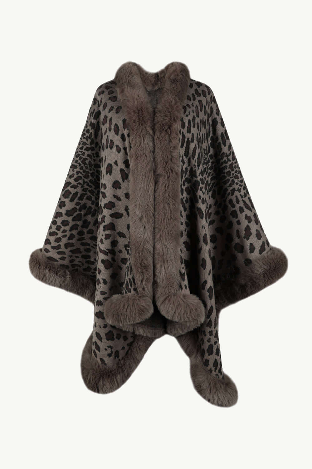 R&B | Leopardenmuster Offenes Poncho