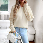 R&B | Strickpullover Geflochtene Ärmel Legere Passform