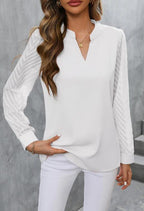 R&B | Elegantes Chiffon Top mit V-Ausschnitt