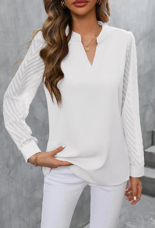 R&B | Elegantes Chiffon Top mit V-Ausschnitt