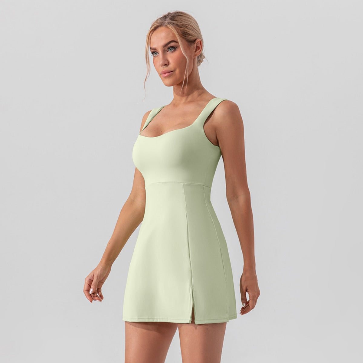 R&B | Hosenträger einfarbig Yoga Tennisrock leichtes Sportkleid