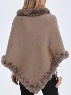 R&B | Poncho mit Pelzdetails Acrylmix Elegante Struktur
