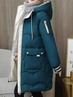 R&B | Warme Gesteppte Kapuzenjacke mit Reißverschluss