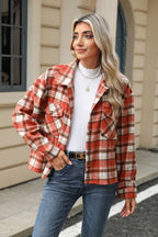 R&B | Eingeschnittener Karomuster-Kragen Jacke mit herabgesetztem Schulterdesign