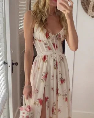 R&B | Blumen Fließendes Maxikleid