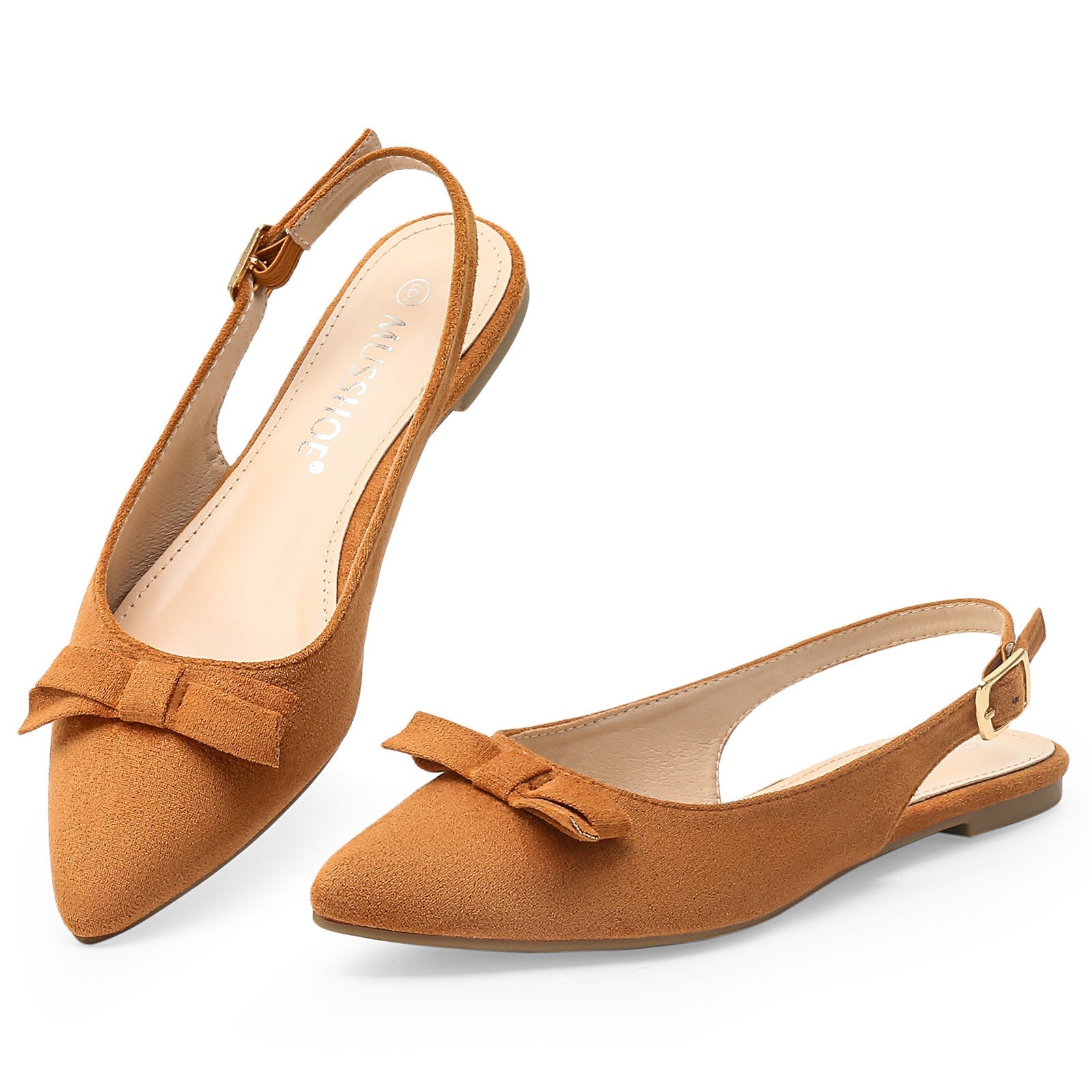 R&B | Flache Slingback Sandalen mit Schleife