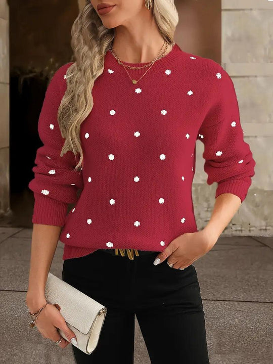 R&BMode – langärmliger poker-dot-pullover