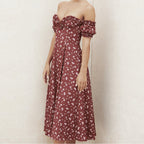 R&B | Geschlitztes Blumenkleid schulterfreies Röhrentop-Kleid