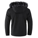 R&B | Herrenjacke mit Abnehmbarer, Pelzgefütterter Kapuze