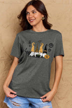 R&B | Simply Love Große Halloween-Themen Grafik Baumwoll-T-Shirt