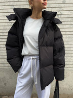 R&B | Mehrfarbiges Gepolstertes Jacket mit Kapuze
