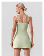 R&B | Hosenträger einfarbig Yoga Tennisrock leichtes Sportkleid