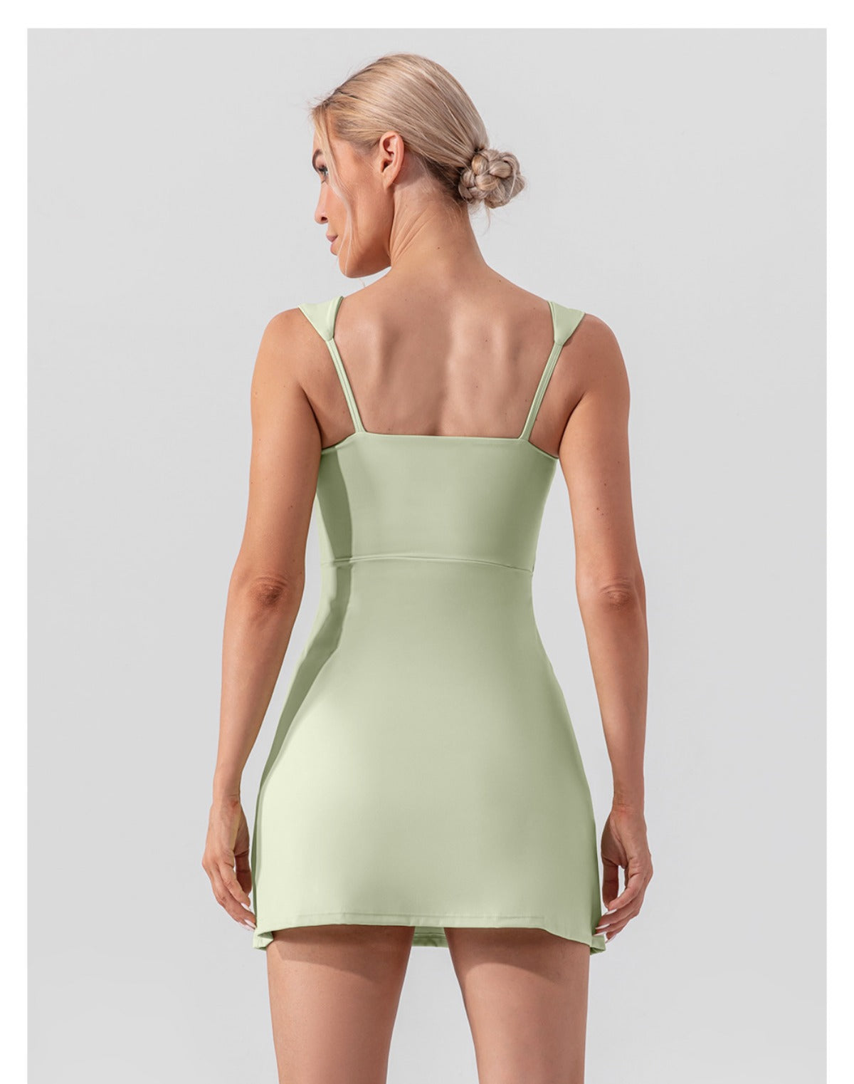 R&B | Hosenträger einfarbig Yoga Tennisrock leichtes Sportkleid