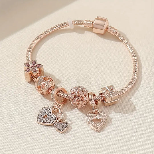 R&B Modisches Armband mit Strasssteinen und Blumen