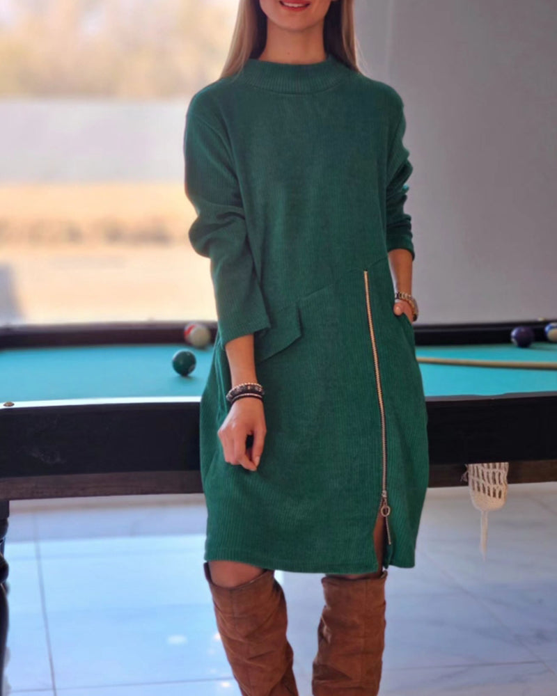R&B | Langärmeliges Kleid mit Reissverschluss