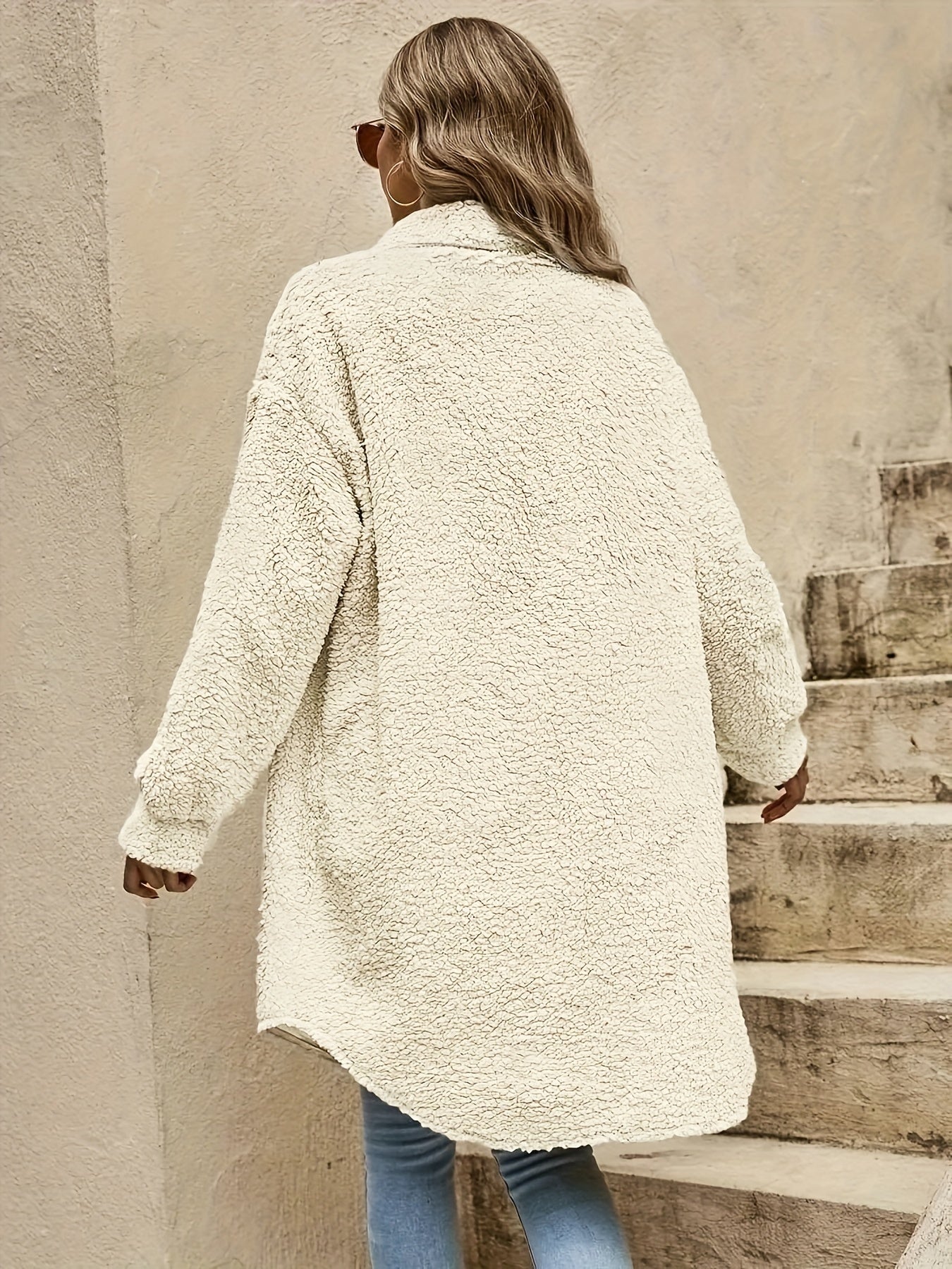 R&B | Lange Jacke Im Sherpa-stil Polyester Warm und Stilvoll