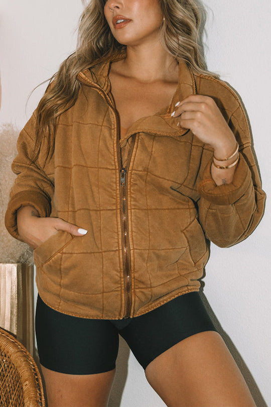R&B | Aufgesetzte Tasche Steppjacke Crop