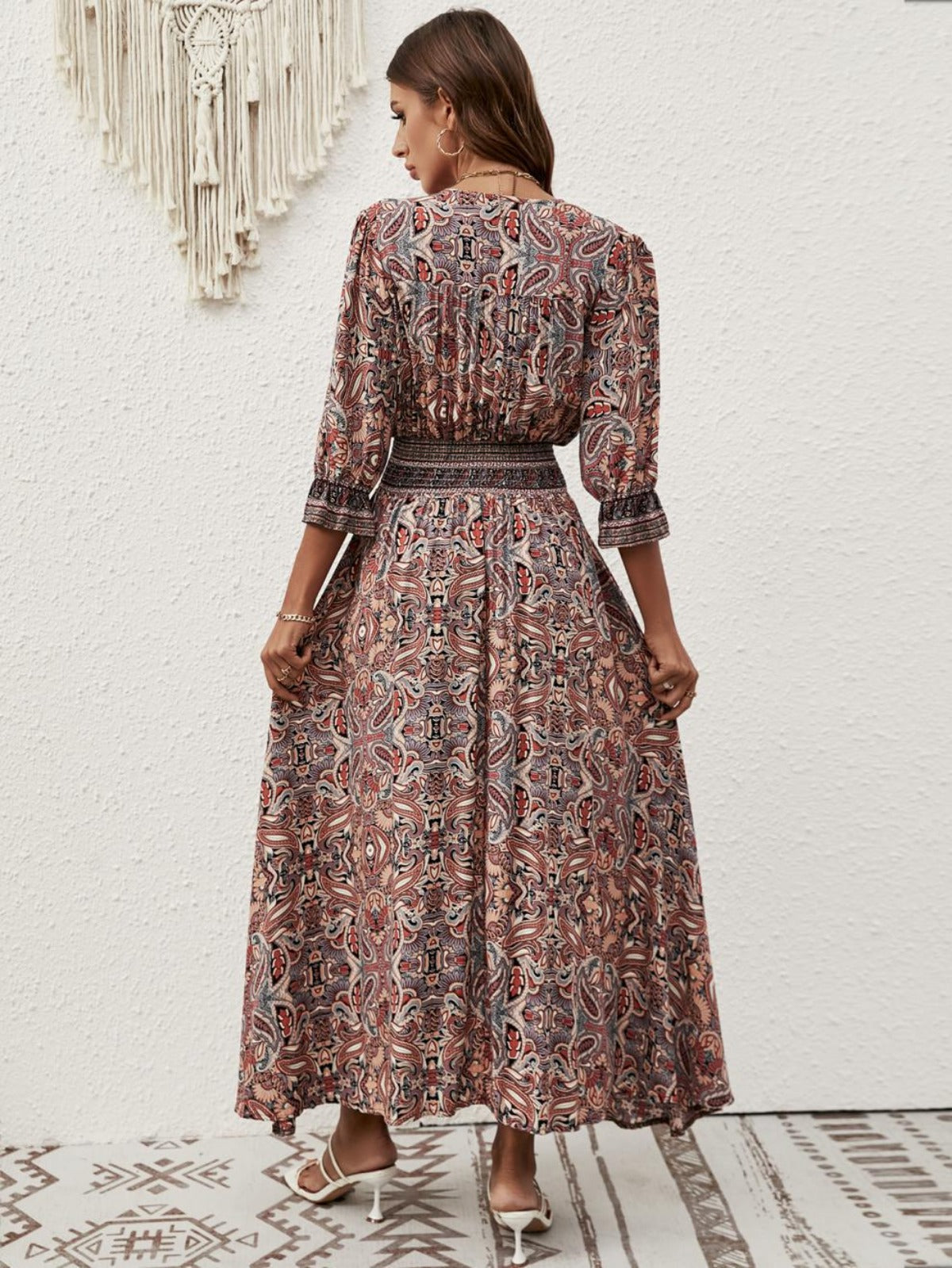 R&B | Kleid mit siR&Ben Viertelärmeln in der Taille