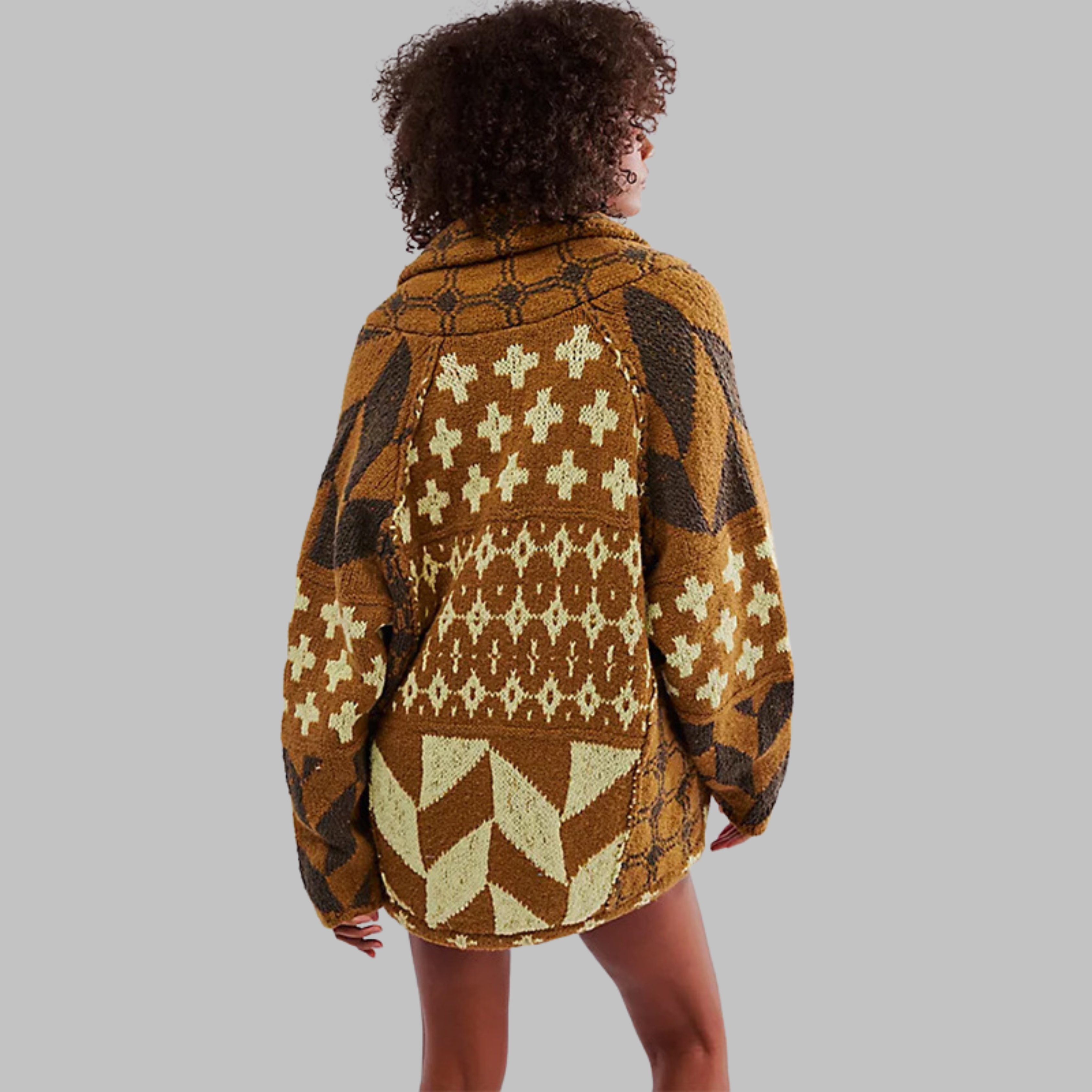 R&B | Gemütliche Softjacke mit Modernen Geometrischen Mustern