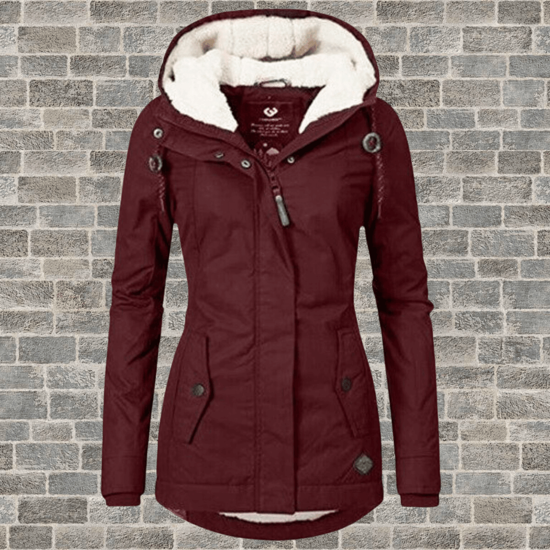 R&B | Damen Lange Winterjacke mit luxuriösem Pelzfutter