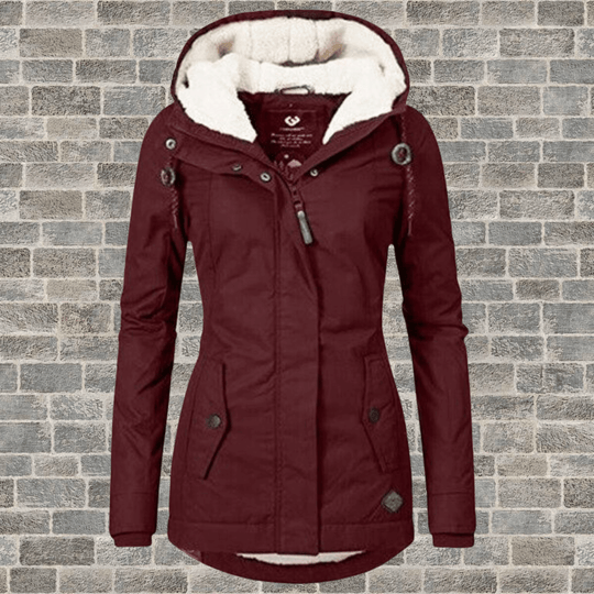 R&B | Damen Lange Winterjacke mit luxuriösem Pelzfutter
